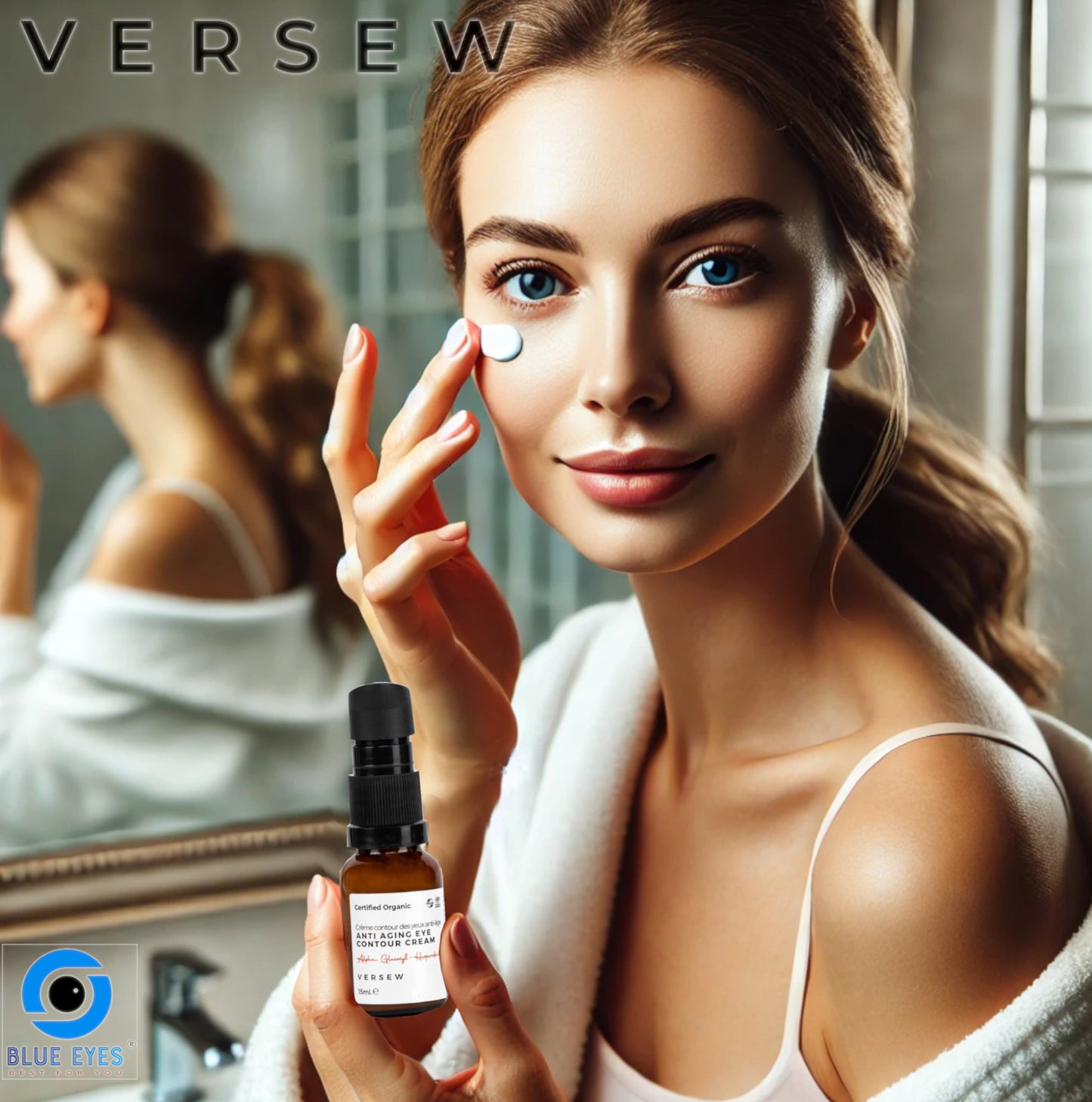 Versew Bio Vegan Anti-Aging Augencreme gegen Falten Augenringe (15ml)