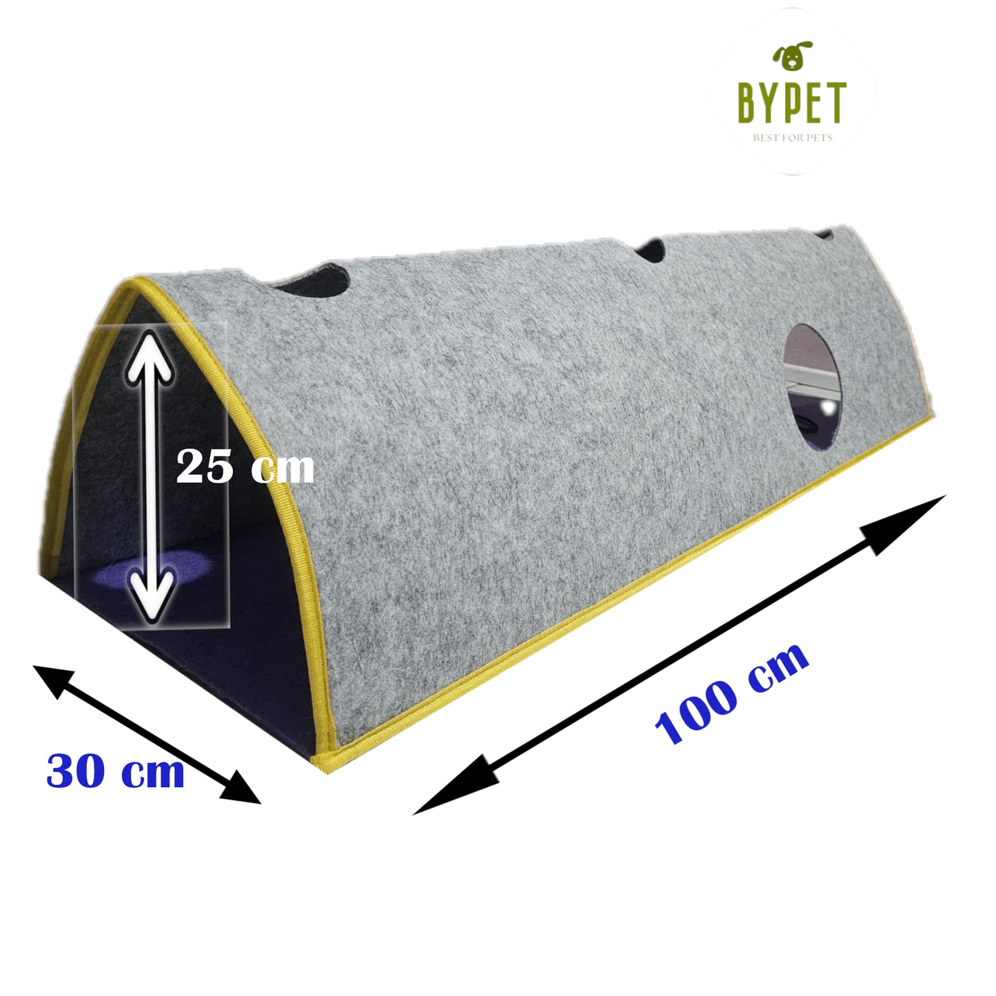 BYPET Tunnel für Katzen, Katzentunnel für Spielen/ Schlafen im Innenbereich