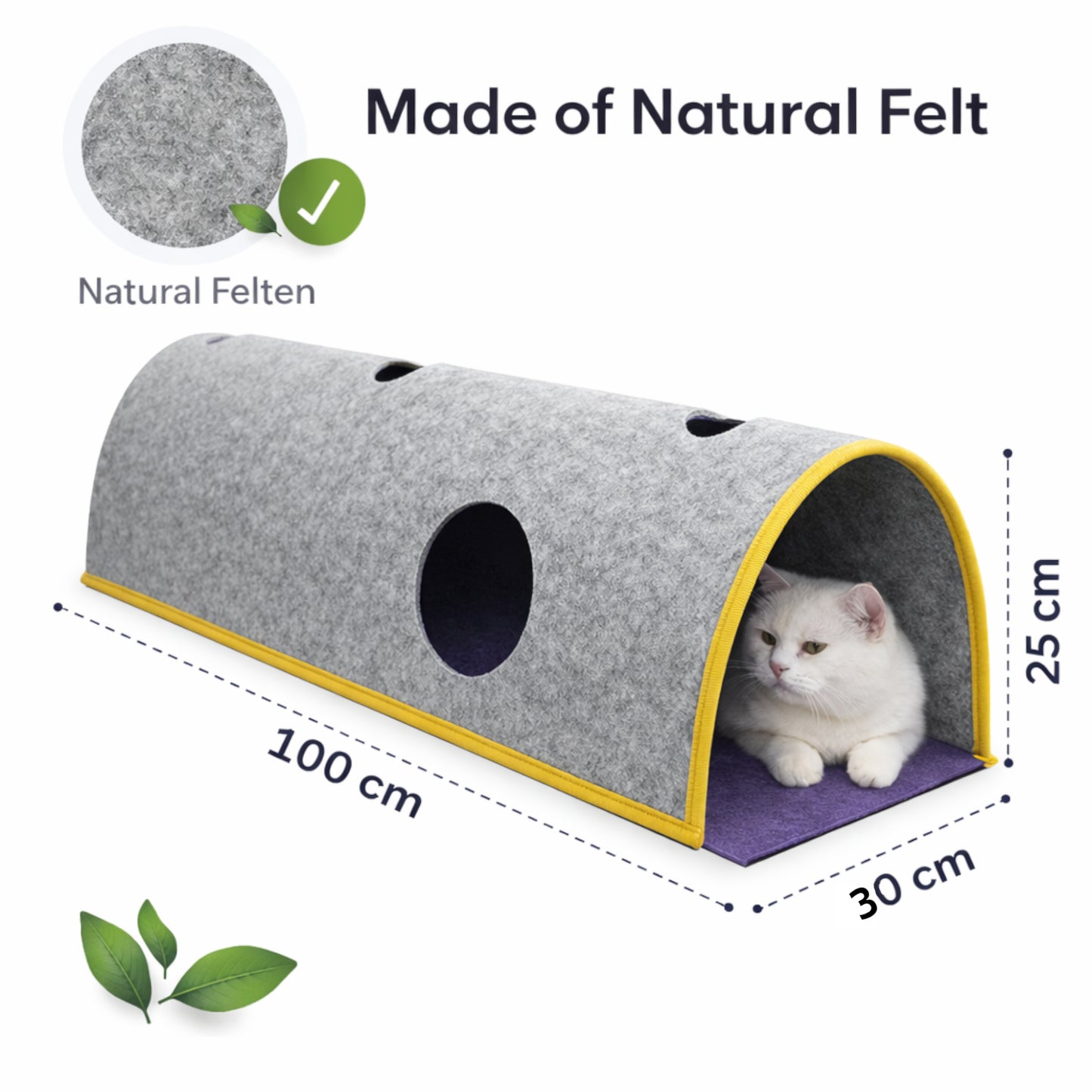 BYPET Tunnel für Katzen, Katzentunnel für Spielen/ Schlafen im Innenbereich