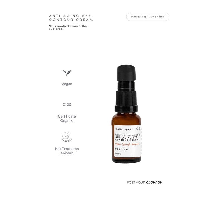 Versew Bio Vegan Anti-Aging Augencreme gegen Falten Augenringe (15ml)