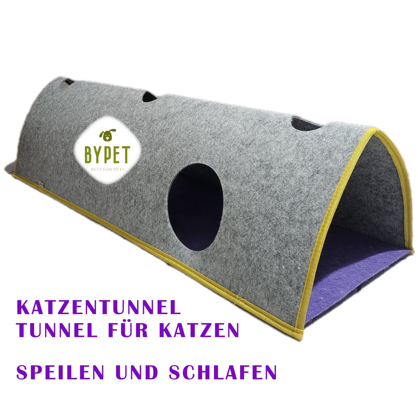 BYPET Tunnel für Katzen, Katzentunnel für Spielen/ Schlafen im Innenbereich