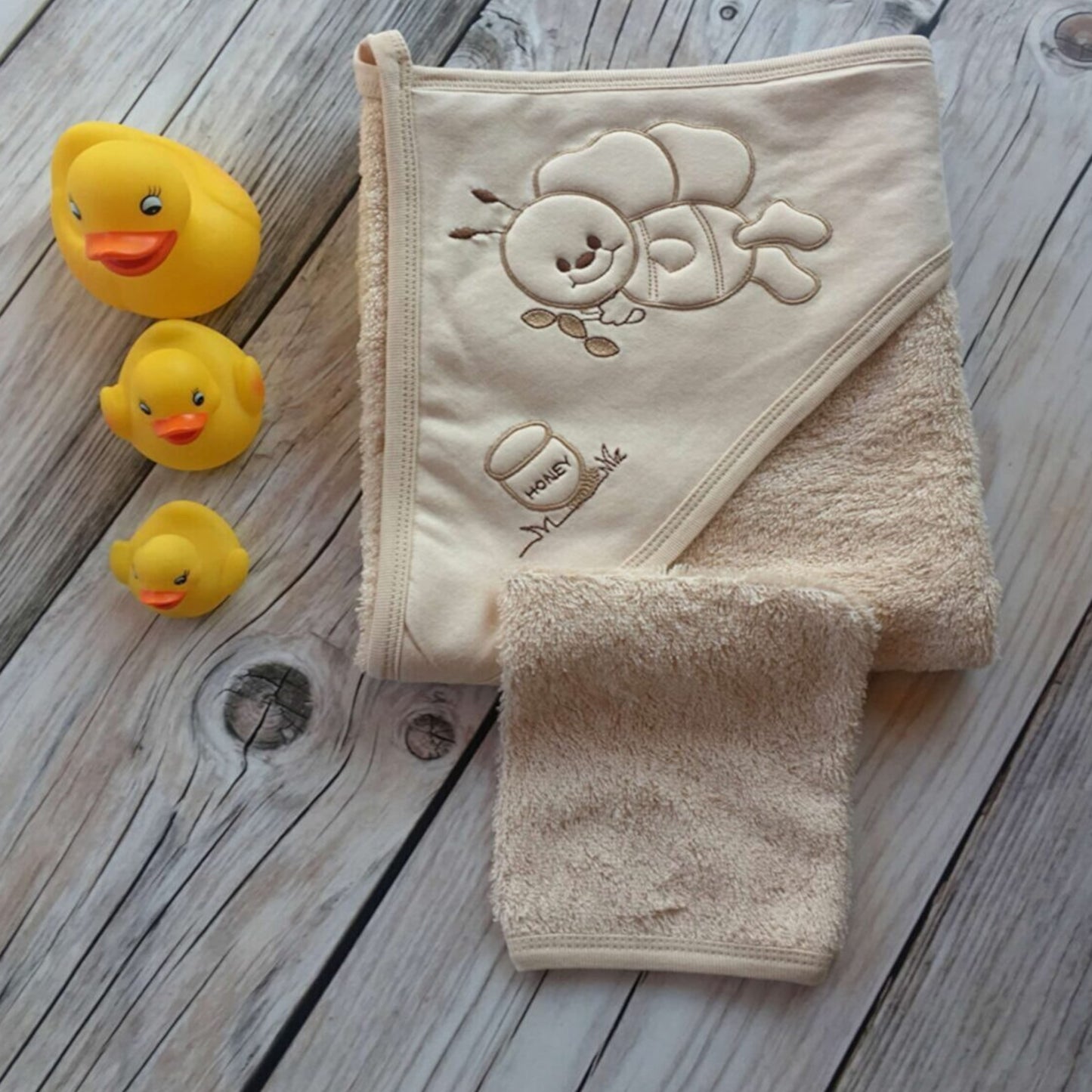 Baby Badetuch Kapuzenbadetuch 80x80 cm 3 Teile