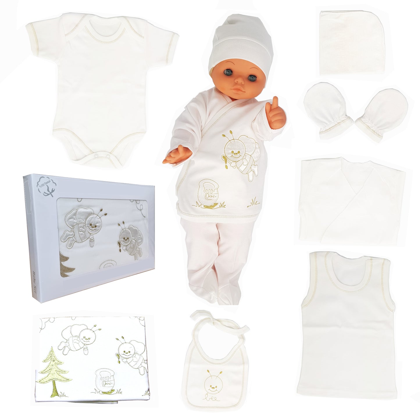 Neugeborenen Baby Unisex Geschenk Set für Babys 0-4 Monate 10 teilig