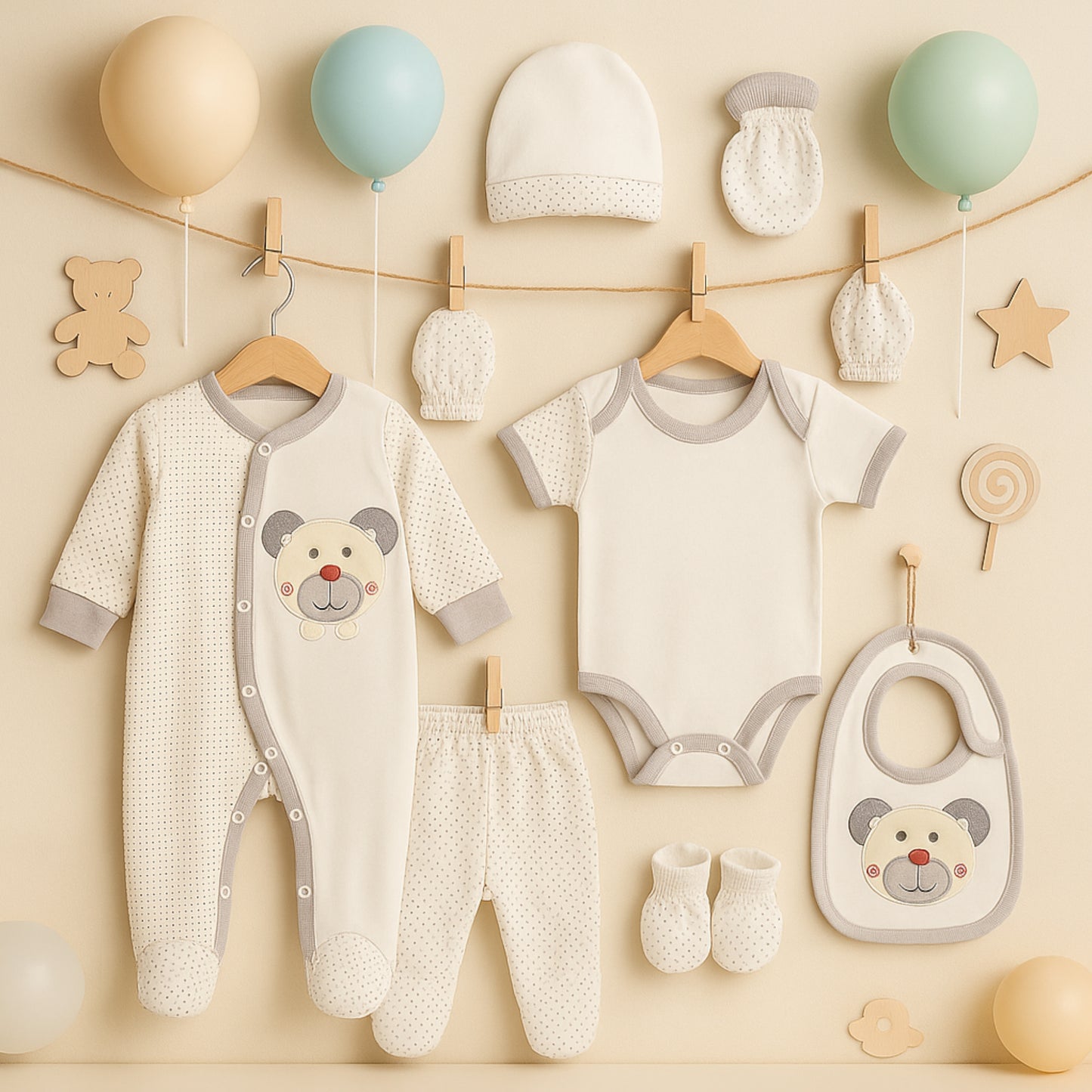 Neugeborenen Baby Geschenk Set für Babys für 0-4 Monate 6 teilig