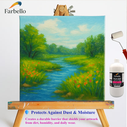 Farbello Glanzlack auf Wasserbasis – Acryl Klarlack für Papier Holz Leinwand & Basteln