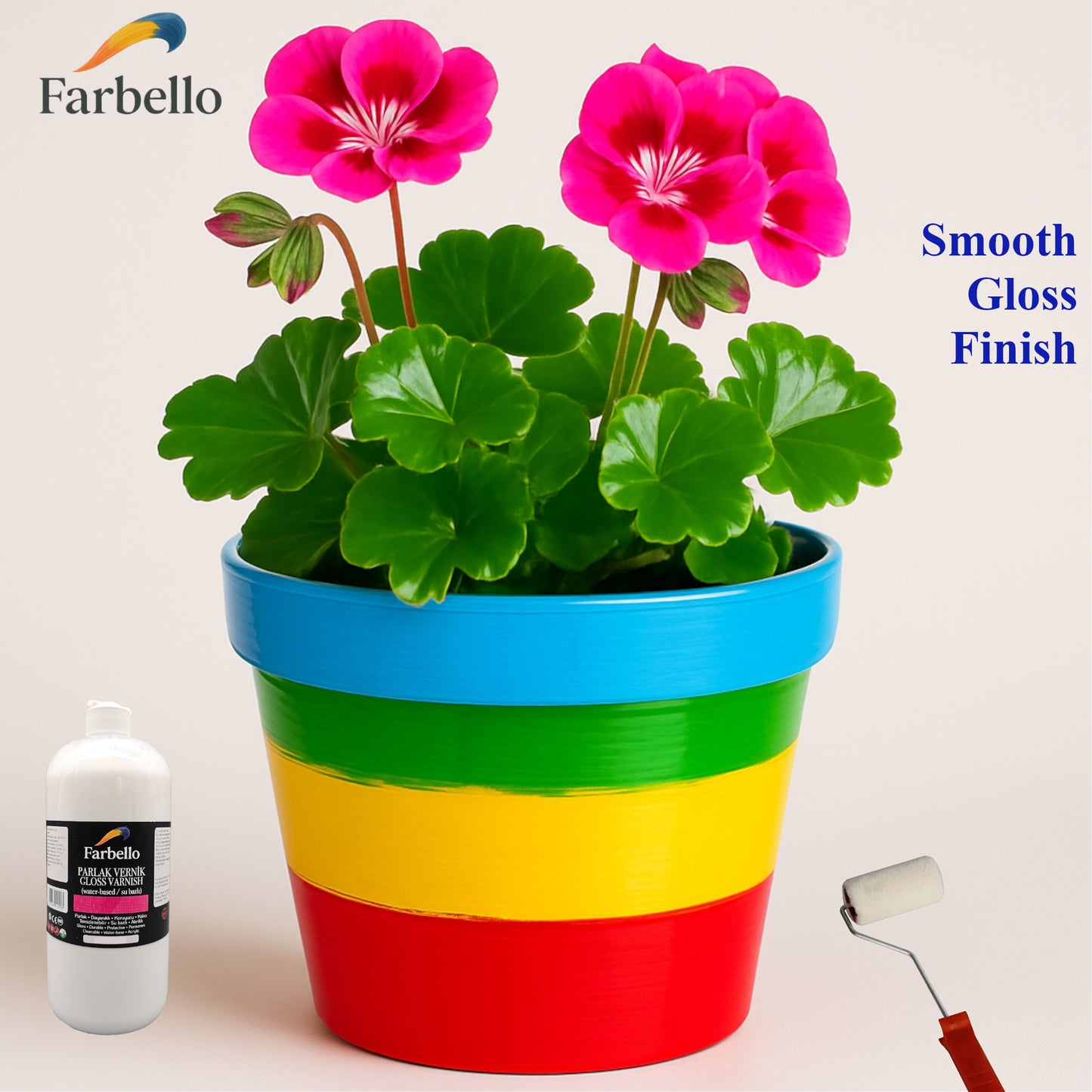 Farbello Glanzlack auf Wasserbasis – Acryl Klarlack für Papier Holz Leinwand & Basteln