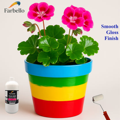 Farbello Glanzlack auf Wasserbasis – Acryl Klarlack für Papier Holz Leinwand & Basteln