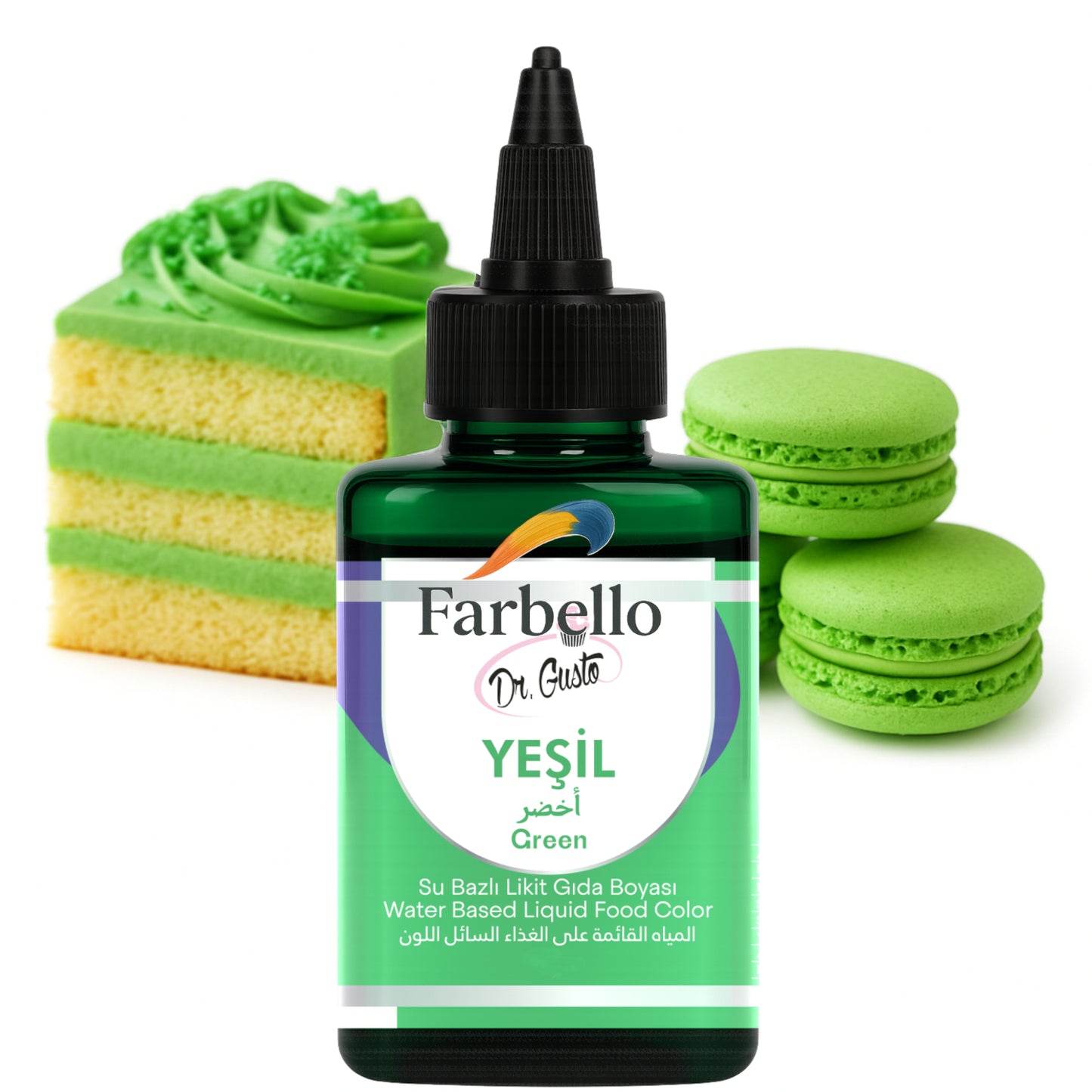 Dr. Gusto Flüssige Lebensmittelfarbe 115 g – Wasserbasierte essbare Farbe für Kuchen, Cremes, Getränke & Desserts