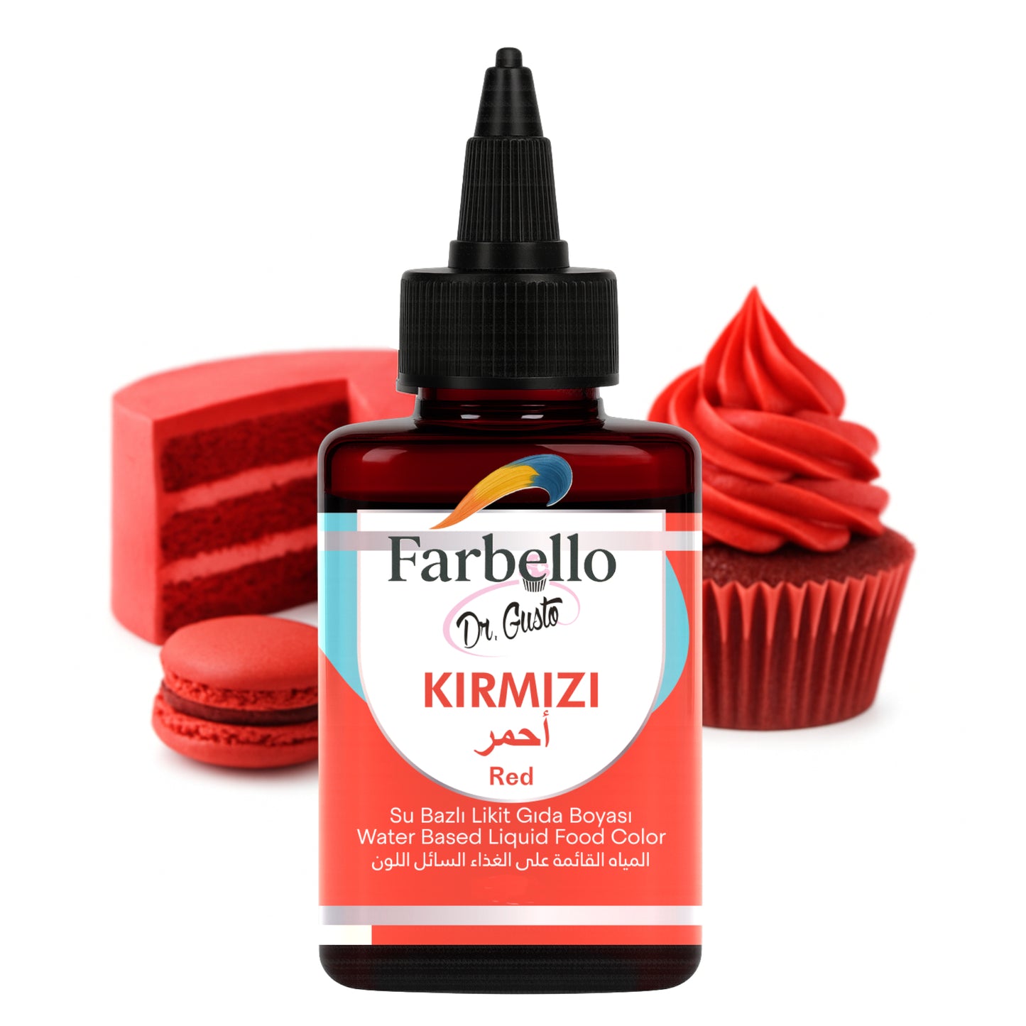 Dr. Gusto Flüssige Lebensmittelfarbe 115 g – Wasserbasierte essbare Farbe für Kuchen, Cremes, Getränke & Desserts