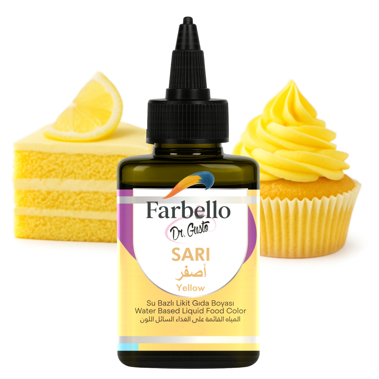 Dr. Gusto Flüssige Lebensmittelfarbe 115 g – Wasserbasierte essbare Farbe für Kuchen, Cremes, Getränke & Desserts