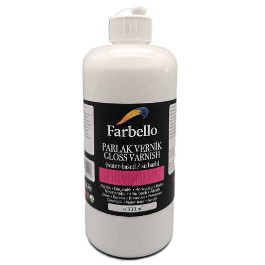 Farbello Glanzlack auf Wasserbasis – Acryl Klarlack für Papier Holz Leinwand & Basteln