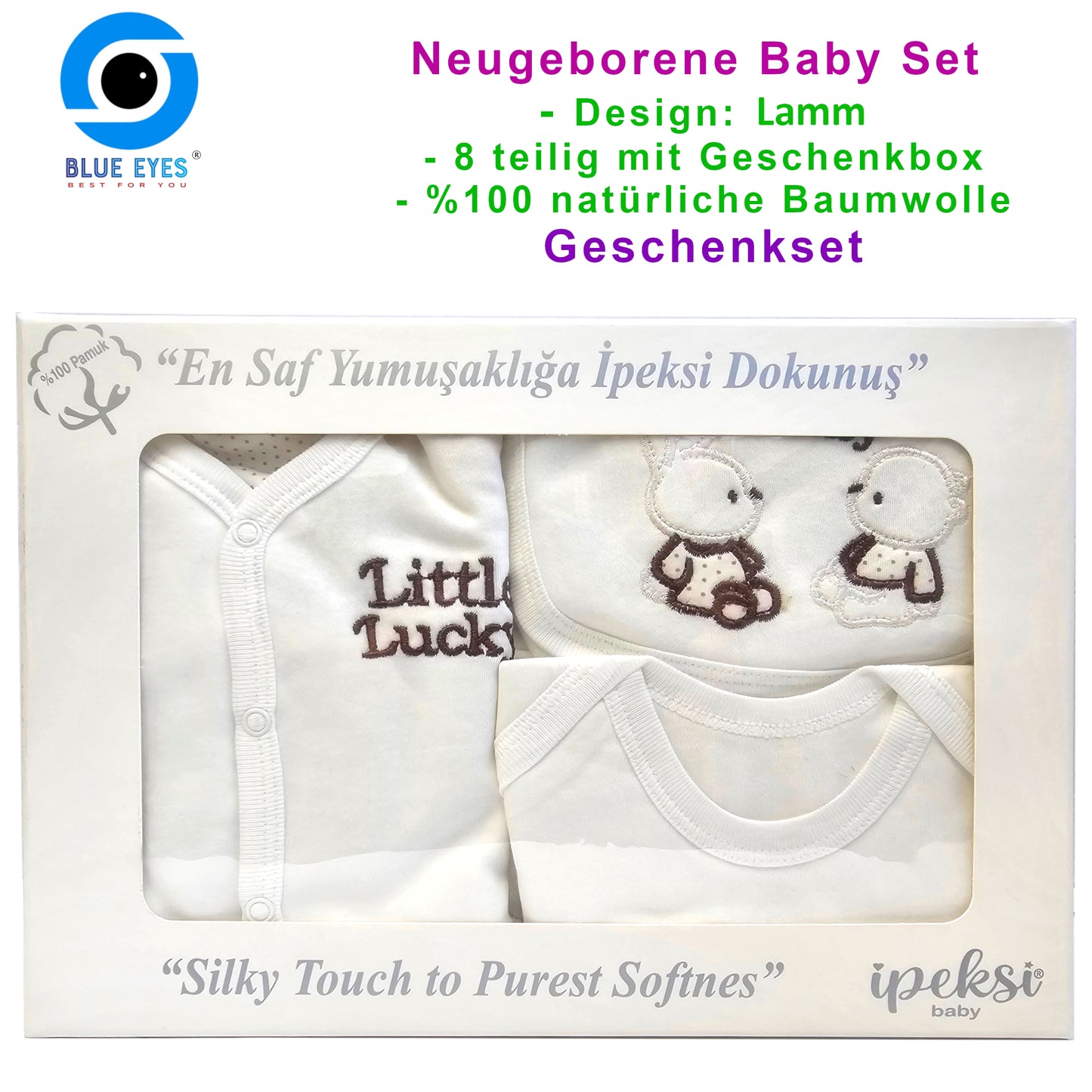 Neugeborenen Baby Unisex Geschenk Set für Babys 0-4 Monate, 8 teilig