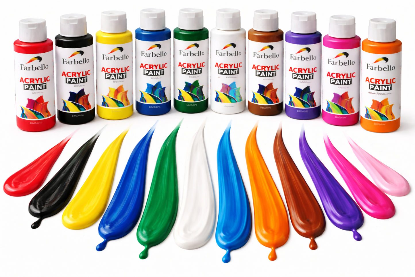 Farbello Acrylfarben Set 60 ml – Hochpigmentierte Farben für Leinwand, Holz, Stein & mehr