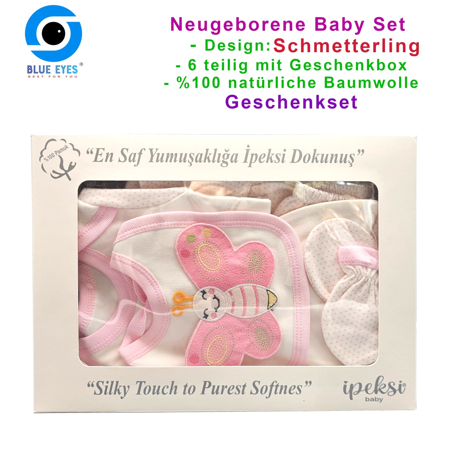 Neugeborenen Baby Geschenk Set für Babys für 0-4 Monate 6 teilig