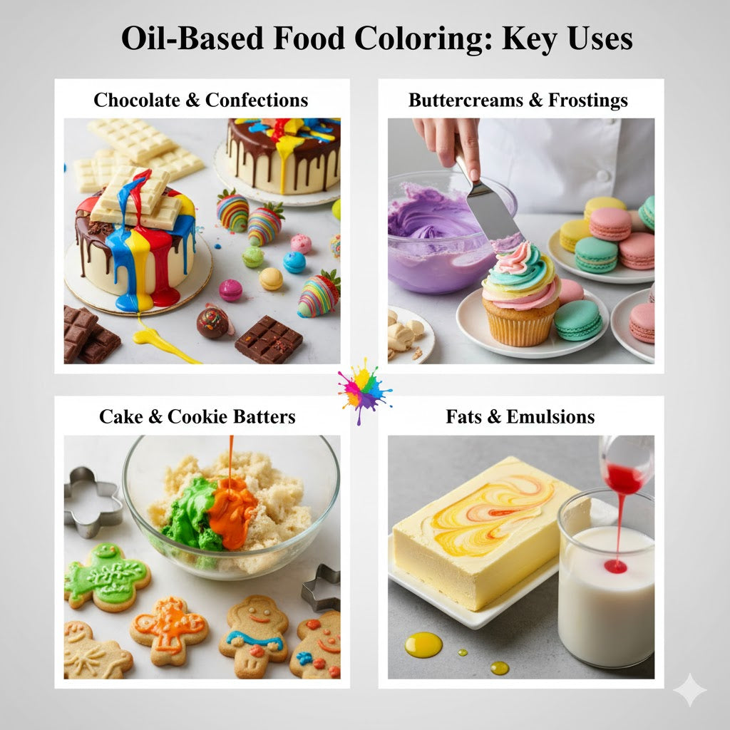 Dr. Gusto Fettlösliche Lebensmittelfarbe – 8 Farben auf Ölbasis für Schokolade, Buttercreme & Fondant