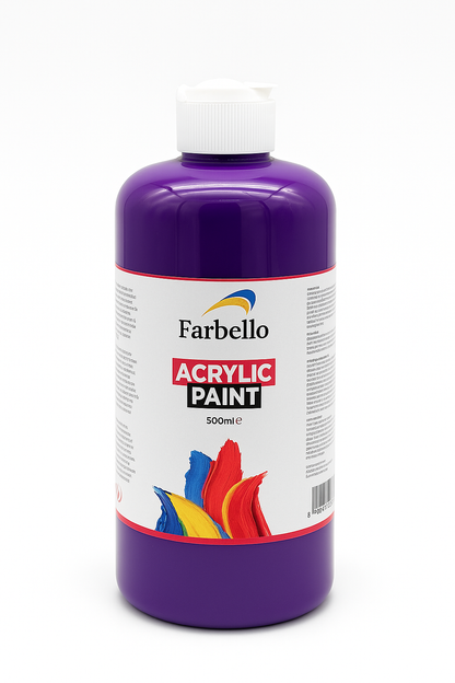 Farbello Acrylfarbe 500 ml – Hochpigmentierte Künstlerfarbe für Leinwand, Holz, Stein & mehr
