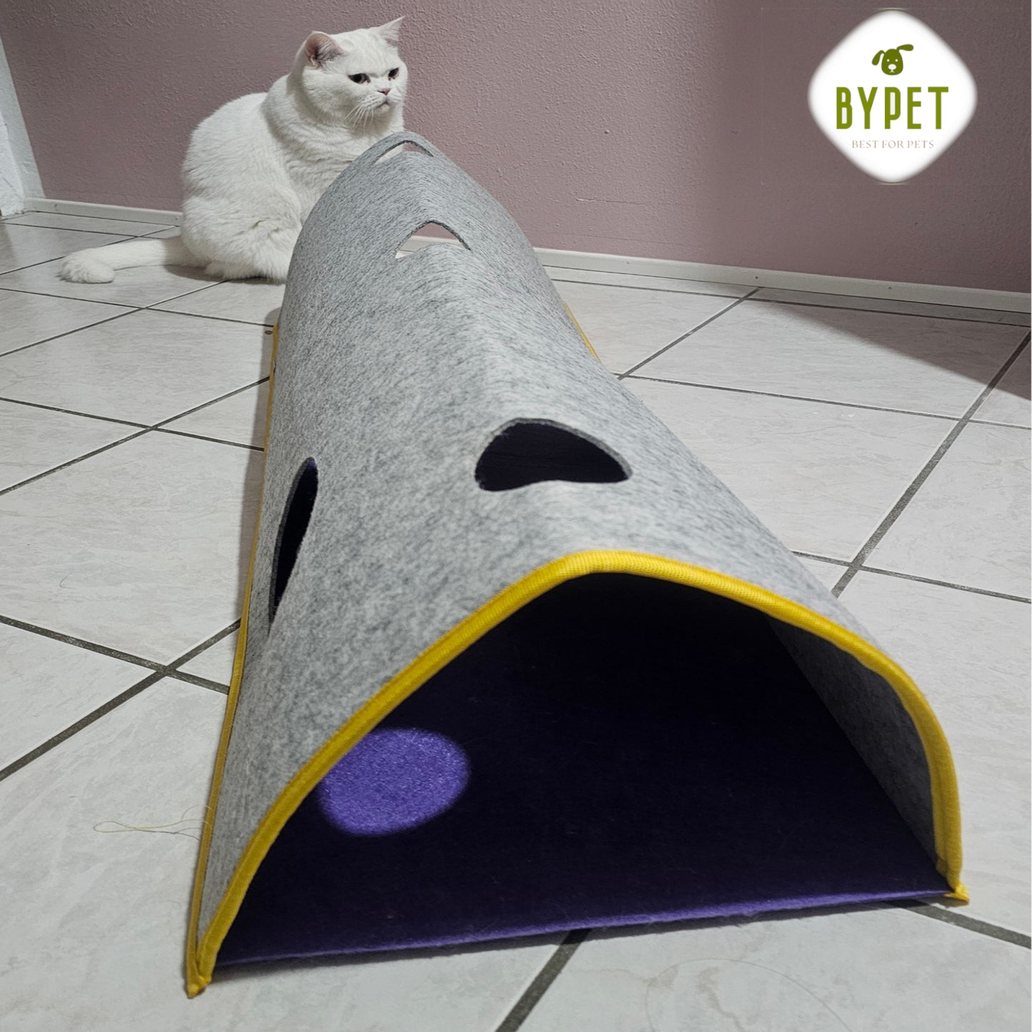 BYPET Tunnel für Katzen, Katzentunnel für Spielen/ Schlafen im Innenbereich