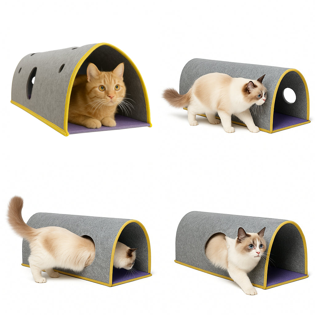 BYPET Tunnel für Katzen, Katzentunnel für Spielen/ Schlafen im Innenbereich