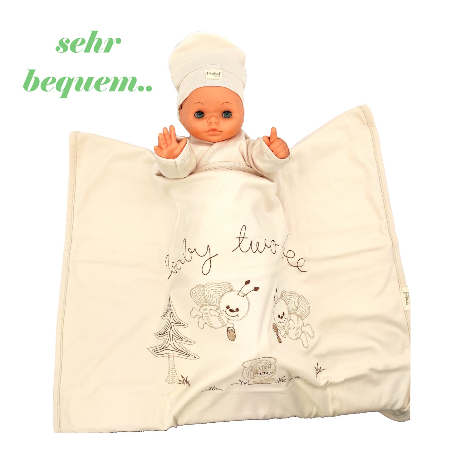 Neugeborenen Baby Unisex Geschenk Set für 0-4 Monate Ekru Größe: 56, 11 Teilig