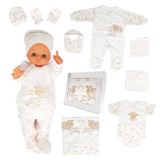 Neugeborenen Baby Unisex Geschenk Set für Babys 0-4 Monate 10 teilig